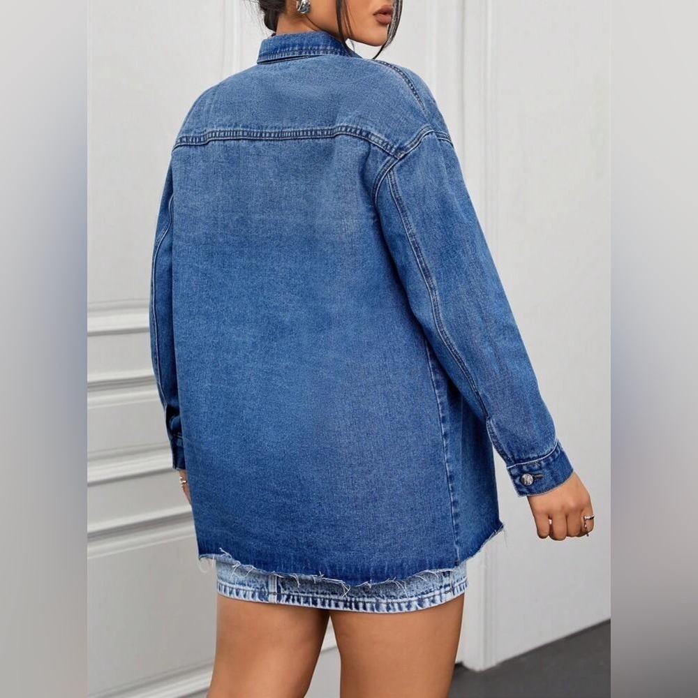 Stylish Blue Denim Jacket/Dress - Picture 3 of 6